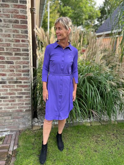 Foto van Mi Piace jurk driekwart mouw purple
